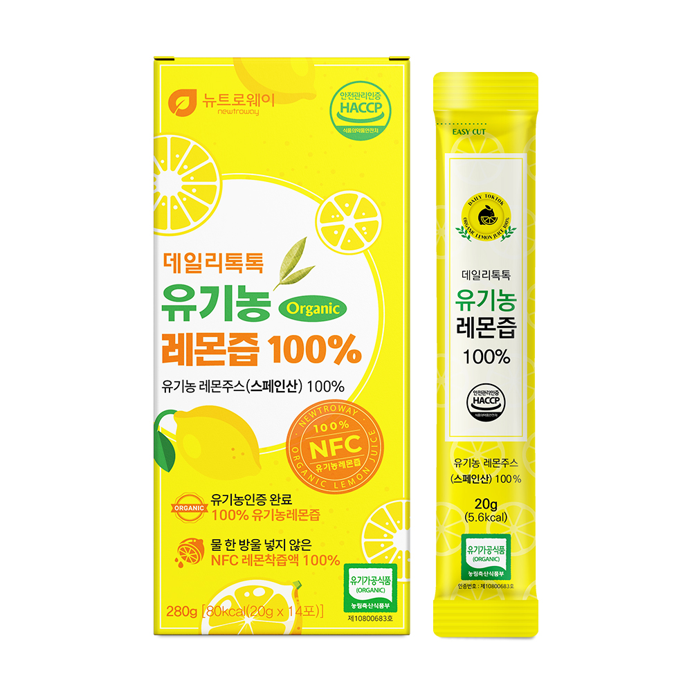 [뉴트로웨이] 데일리톡톡 유기농레몬즙100% 14포
